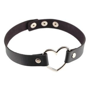 PUNK GOTH BLACK HEART COLLAR CHOCKER NECKLACE